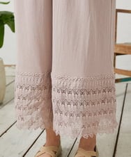 GJQFD31120 Jocomomola(ホコモモラ) 天竺レースペチコートパンツ ピンク
