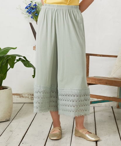 GJQFD31120 Jocomomola 天竺レースペチコートパンツ