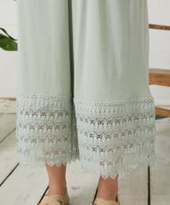 GJQFD31120 Jocomomola(ホコモモラ) 天竺レースペチコートパンツ グリーン