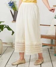 GJQFD31120 Jocomomola(ホコモモラ) 天竺レースペチコートパンツ アイボリー