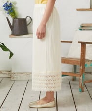 GJQFD31120 Jocomomola(ホコモモラ) 天竺レースペチコートパンツ アイボリー