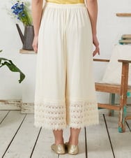 GJQFD31120 Jocomomola(ホコモモラ) 天竺レースペチコートパンツ アイボリー