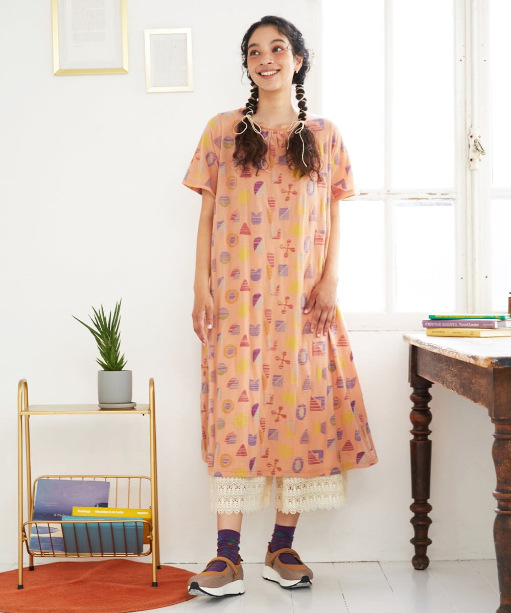 GJQFD31120 Jocomomola(ホコモモラ) 天竺レースペチコートパンツ アイボリー