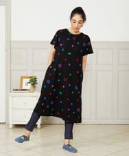 GJQGB43140 Jocomomola(ホコモモラ) Campo de frutas レースドッキングレギンスパンツ ブルー