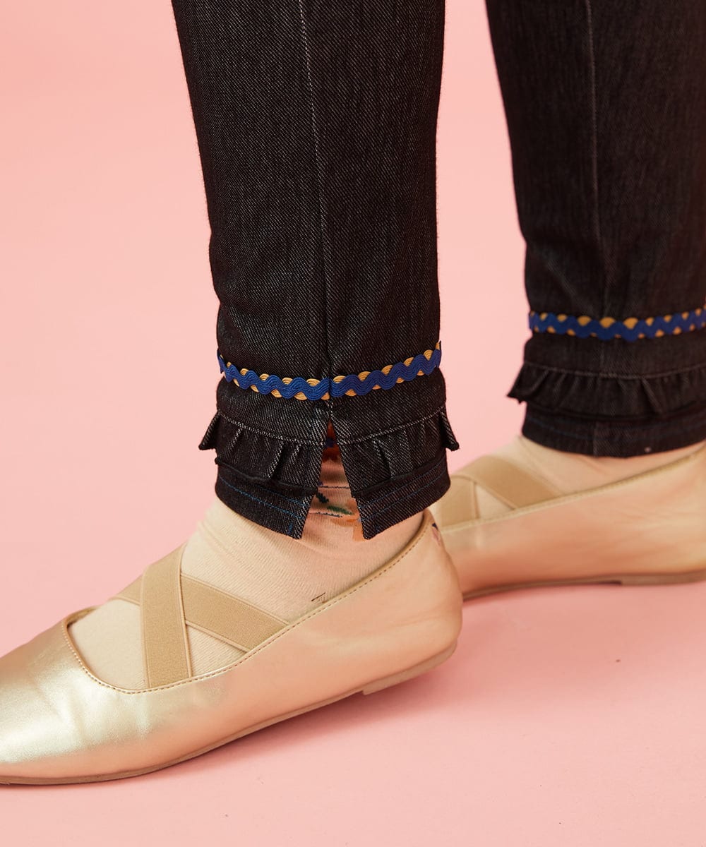 GJQGE41130 Jocomomola(ホコモモラ) Volantes レギンスパンツ ブラック