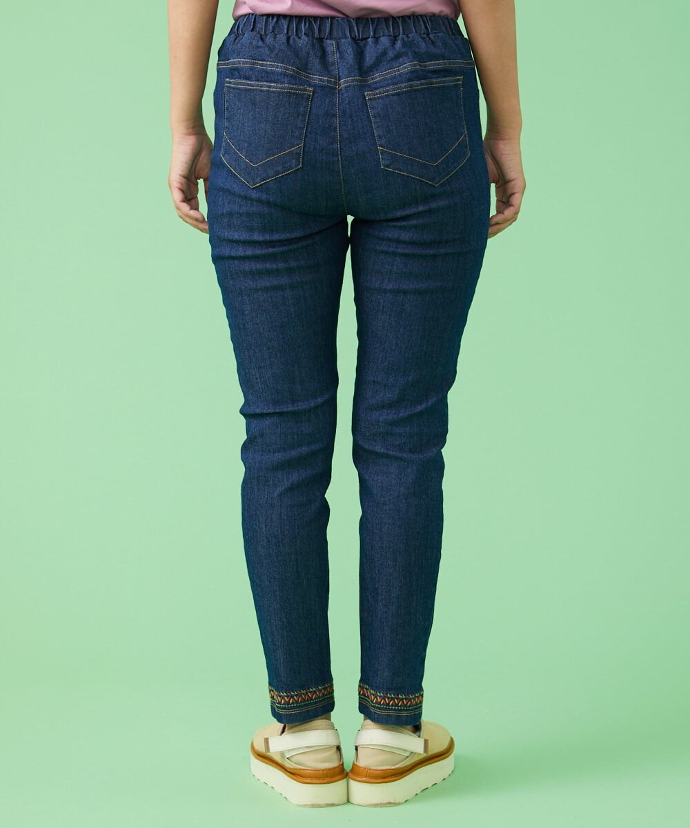 GJQJQ35100 Jocomomola(ホコモモラ) ストレッチデニムパンツ ブルー