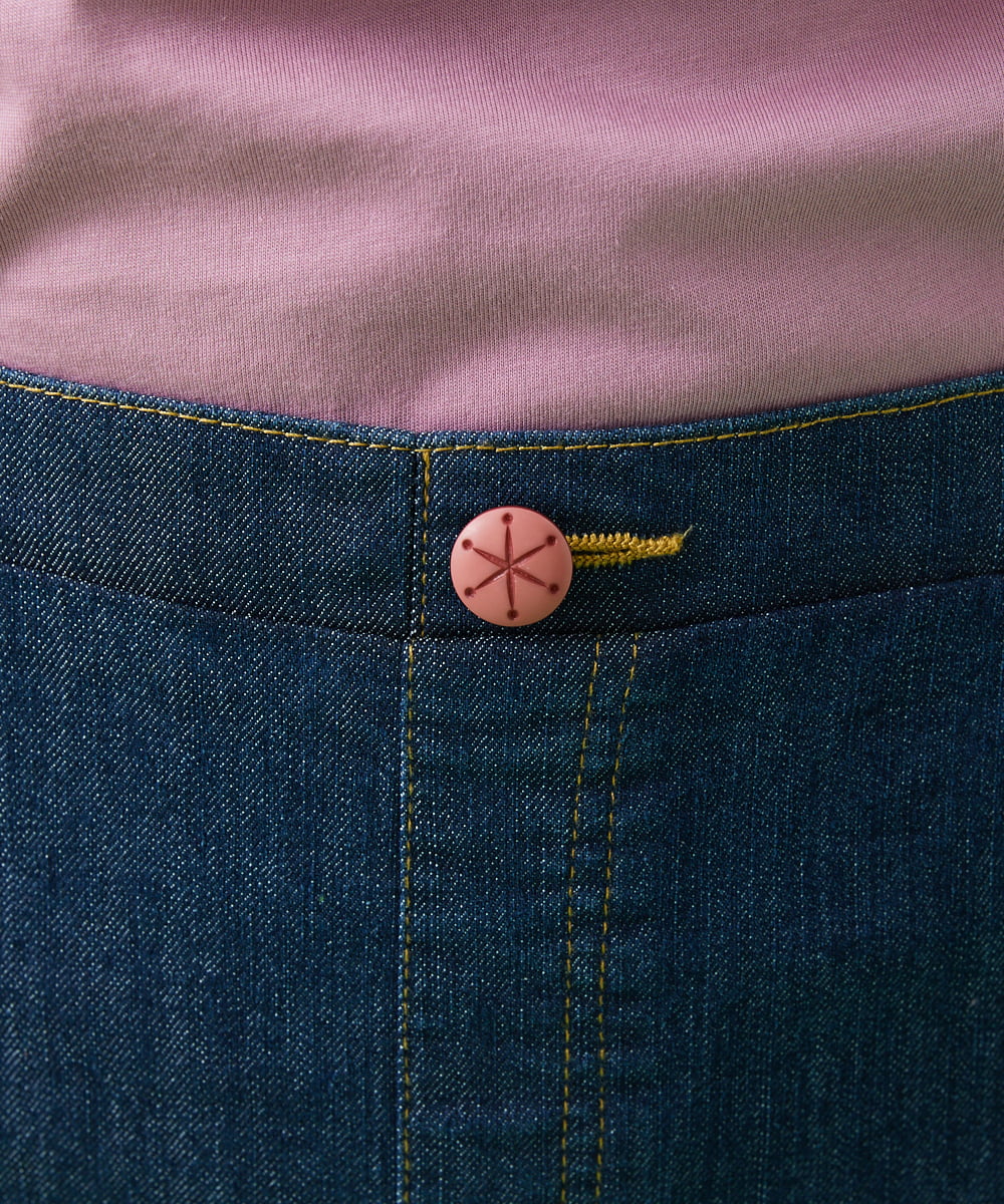 GJQJQ35100 Jocomomola(ホコモモラ) ストレッチデニムパンツ ブルー