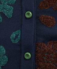GJSAD01250 Jocomomola(ホコモモラ) Flor suave フラワージャカードニットカーディガン ベージュ