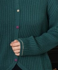 GJSAD30200 Jocomomola(ホコモモラ) LANA BLENDカーディガン ブルーグリーン