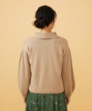 GJSAD50240 Jocomomola(ホコモモラ) A/W天竺ニットカーディガン ベージュ