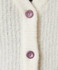 GJSAE02250 Jocomomola(ホコモモラ) Calle de Bordadores フラワーモチーフニットカーディガン ネイビー