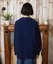 GJSAE02250 Jocomomola(ホコモモラ) Calle de Bordadores フラワーモチーフニットカーディガン ネイビー