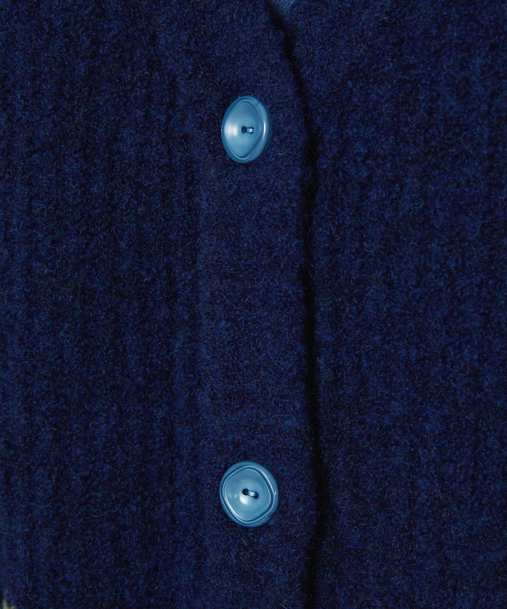 GJSAE02250 Jocomomola(ホコモモラ) Calle de Bordadores フラワーモチーフニットカーディガン ネイビー