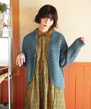 GJSAE34200 Jocomomola(ホコモモラ) Claraboya ドットシアーニットカーディガン レッド