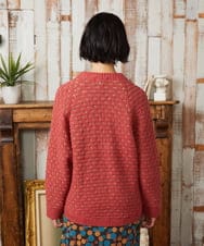 GJSAE34200 Jocomomola(ホコモモラ) Claraboya ドットシアーニットカーディガン レッド