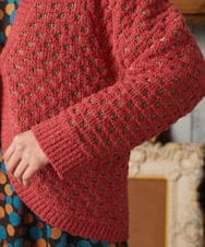 GJSAE34200 Jocomomola(ホコモモラ) Claraboya ドットシアーニットカーディガン レッド