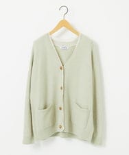 GJSAE35200 Jocomomola(ホコモモラ) Peludo Vネックニットカーディガン グリーン