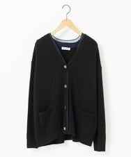 GJSAE35200 Jocomomola(ホコモモラ) Peludo Vネックニットカーディガン ブラック