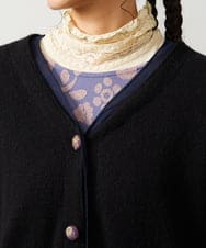 GJSAE35200 Jocomomola(ホコモモラ) Peludo Vネックニットカーディガン ブラック