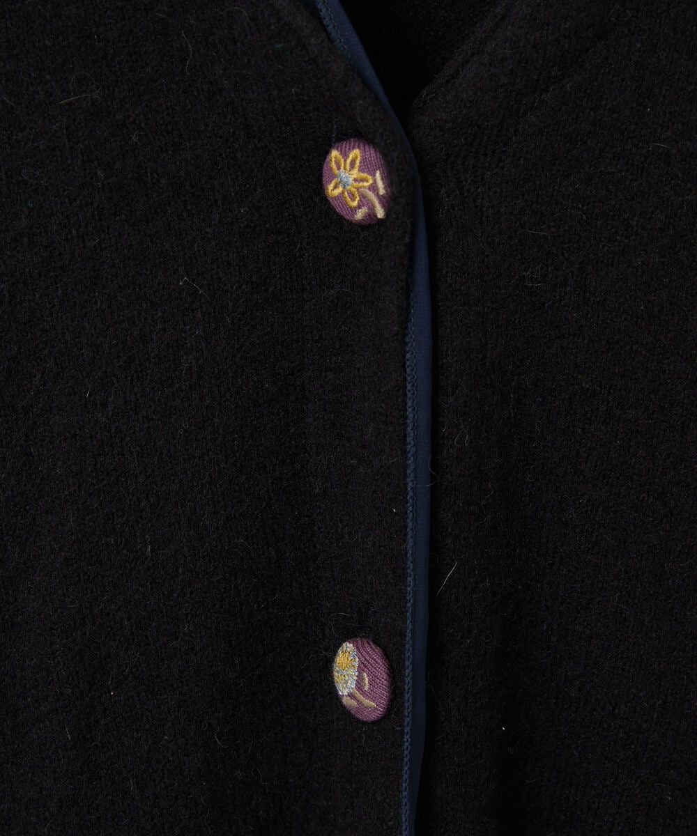 GJSAE35200 Jocomomola(ホコモモラ) Peludo Vネックニットカーディガン ブラック