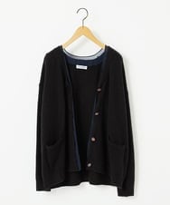 GJSAE35200 Jocomomola(ホコモモラ) Peludo Vネックニットカーディガン ブラック