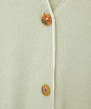 GJSAE35200 Jocomomola(ホコモモラ) Peludo Vネックニットカーディガン ブラック