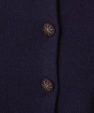 GJSAE51220 Jocomomola(ホコモモラ) Tesoro フラワーモチーフニットカーディガン ネイビー