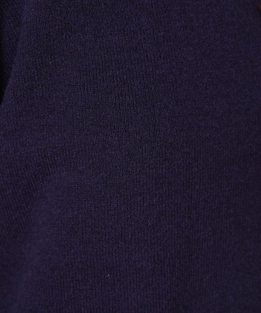 GJSAE51220 Jocomomola(ホコモモラ) Tesoro フラワーモチーフニットカーディガン ネイビー