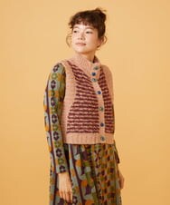 GJSAG31230 Jocomomola(ホコモモラ) Esponjoso ハイネックニットベスト レッド