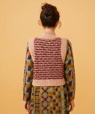 GJSAG31230 Jocomomola(ホコモモラ) Esponjoso ハイネックニットベスト レッド