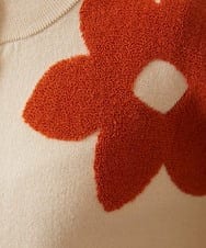 GJSAH37290 Jocomomola(ホコモモラ) Forma de flor フラワーニット スタンドカラーカーディガン アイボリー