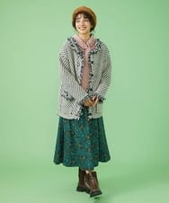 GJSAV01270 Jocomomola(ホコモモラ) Pluma フリンジ ノーカラーニットアウター イエロー