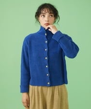 GJSAV34190 Jocomomola(ホコモモラ) Descanso モールニットカーディガン ブルー