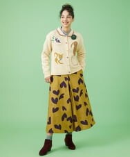 GJSAW01300 Jocomomola(ホコモモラ) Familia アニマルモチーフニットカーディガン アイボリー