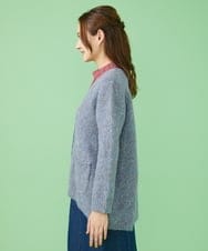 GJSAW36230 Jocomomola(ホコモモラ) Esponjoso シャギーニットカーディガン ライトブルー