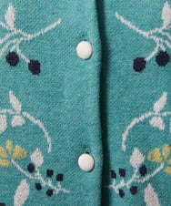 GJSCD01220 Jocomomola(ホコモモラ) El galgo フラワーモチーフニットカーディガン グリーン