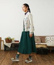 GJSCD01220 Jocomomola(ホコモモラ) El galgo フラワーモチーフニットカーディガン アイボリー