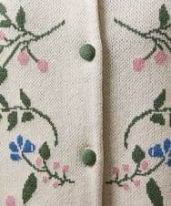 GJSCD01220 Jocomomola(ホコモモラ) El galgo フラワーモチーフニットカーディガン アイボリー