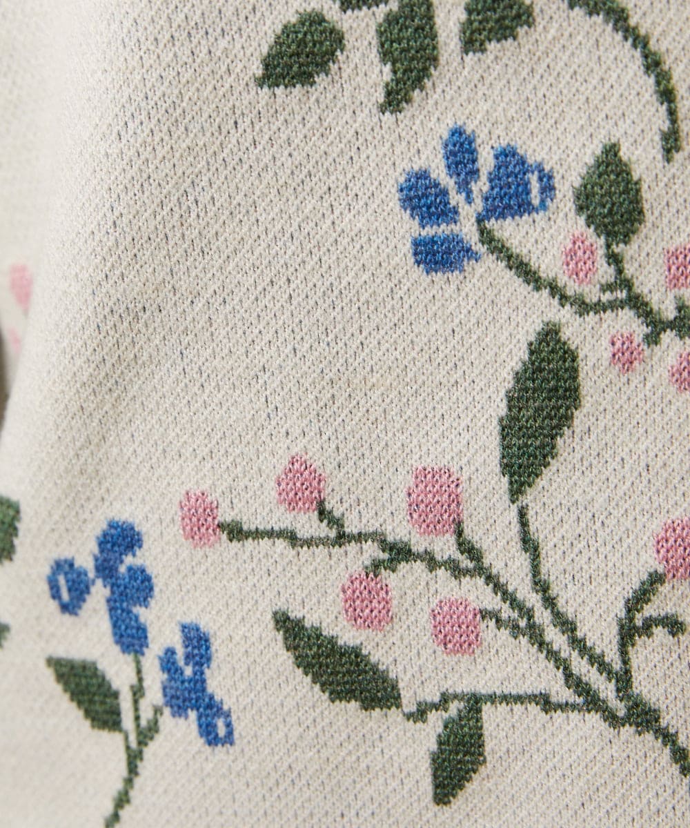 GJSCD01220 Jocomomola(ホコモモラ) El galgo フラワーモチーフニットカーディガン アイボリー