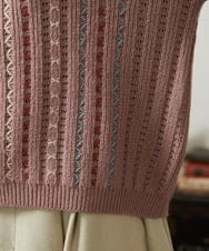 GJSCD30200 Jocomomola(ホコモモラ) Escalera 刺繍ニットカーディガン ピンク