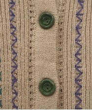 GJSCD30200 Jocomomola(ホコモモラ) Escalera 刺繍ニットカーディガン ベージュ