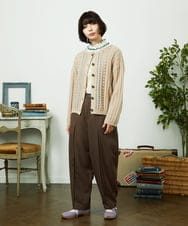 GJSCD30200 Jocomomola(ホコモモラ) Escalera 刺繍ニットカーディガン ベージュ