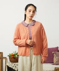 GJSCD31190 Jocomomola(ホコモモラ) Suave シアーニットカーディガン オレンジ