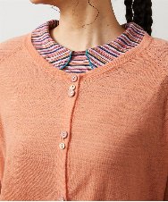 GJSCD31190 Jocomomola(ホコモモラ) Suave シアーニットカーディガン オレンジ