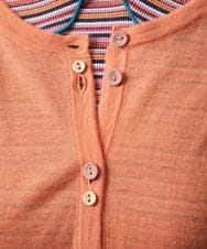 GJSCD31190 Jocomomola(ホコモモラ) Suave シアーニットカーディガン オレンジ