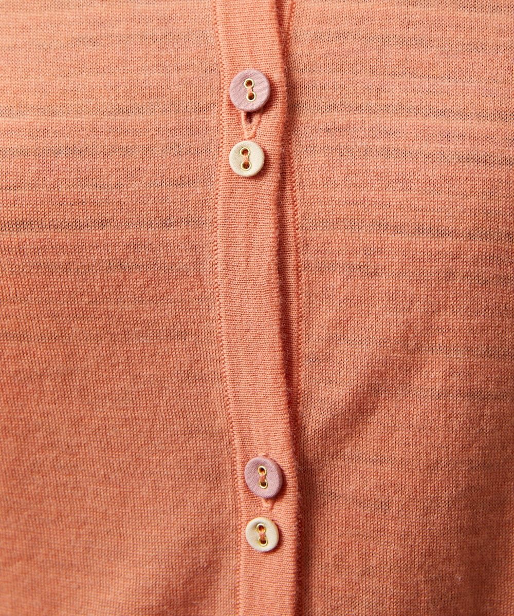 GJSCD31190 Jocomomola(ホコモモラ) Suave シアーニットカーディガン オレンジ