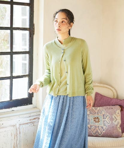 GJSCD31190 Jocomomola Suave シアーニットカーディガン