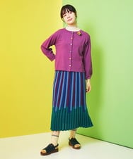 GJSDA01220 Jocomomola(ホコモモラ) Morado クロッシェフラワーブローチ付きカーディガン アイボリー