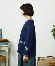 GJSDD01220 Jocomomola(ホコモモラ) Nide de pajaro ファンシーヤーンニットカーディガン ネイビー