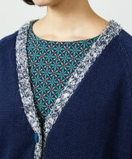 GJSDD01220 Jocomomola(ホコモモラ) Nide de pajaro ファンシーヤーンニットカーディガン ネイビー